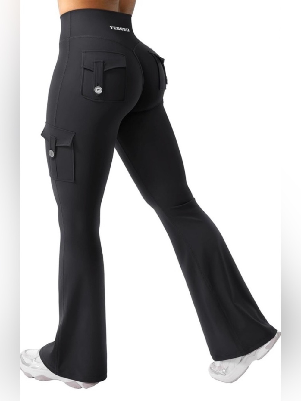 Yeoreo Hedda CoreFlex Black Flared Leggings Pants Size Medium